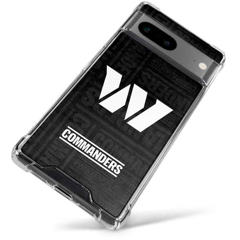 NFL Washington Commanders Black and White Google Pixel 7a Clear Case